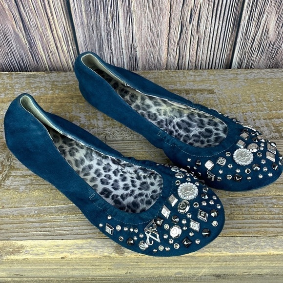 Kathy Van Zeeland Blue Faux Suede VZRAYME Ballet Flats- Size 6.5 - Picture 1 of 7